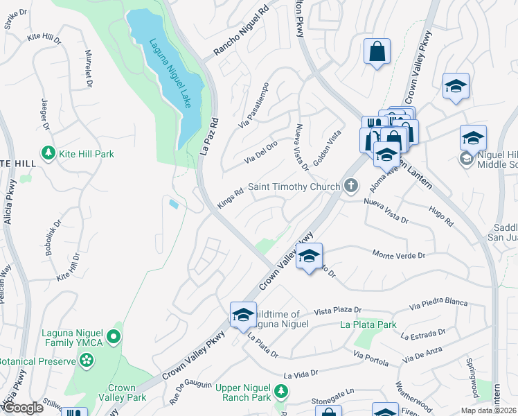 map of restaurants, bars, coffee shops, grocery stores, and more near 24655 Kings Pointe in Laguna Niguel