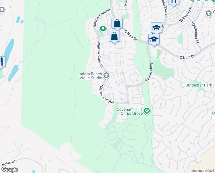map of restaurants, bars, coffee shops, grocery stores, and more near 9 Paddock Place in Mission Viejo