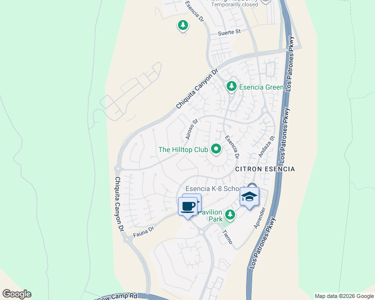 map of restaurants, bars, coffee shops, grocery stores, and more near 33 Granja Court in Ladera Ranch