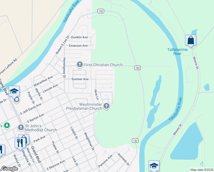 map of restaurants, bars, coffee shops, grocery stores, and more near 709 Olivia Street in Greenwood
