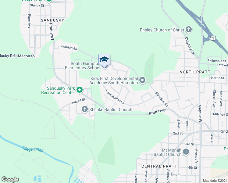 map of restaurants, bars, coffee shops, grocery stores, and more near 525 Oak Crest Drive in Birmingham