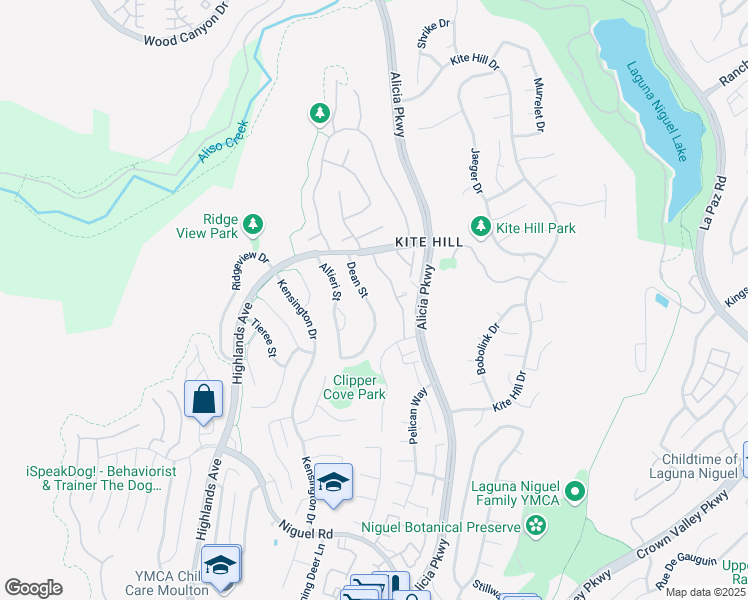 map of restaurants, bars, coffee shops, grocery stores, and more near 29192 Dean Street in Laguna Niguel