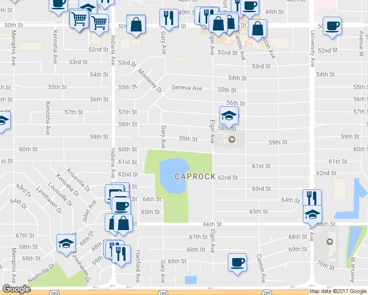 map of restaurants, bars, coffee shops, grocery stores, and more near 3020 60th St in Lubbock