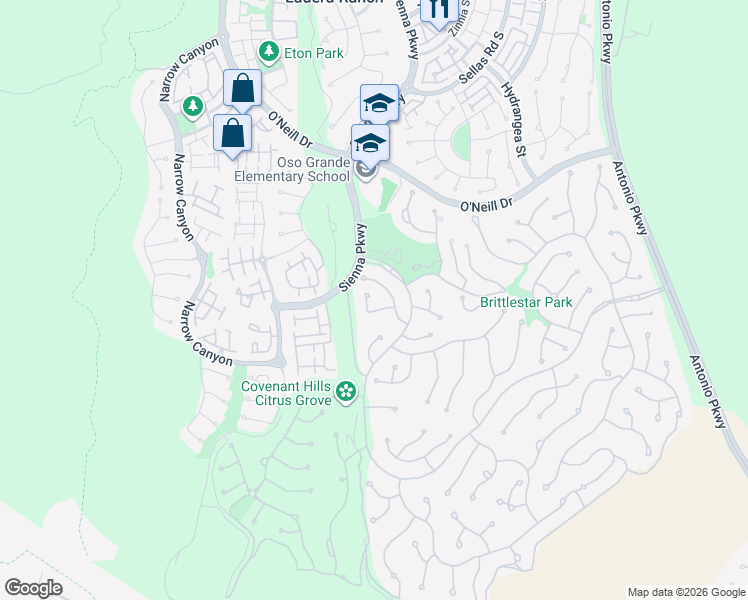 map of restaurants, bars, coffee shops, grocery stores, and more near 23 Waltham Road in Mission Viejo
