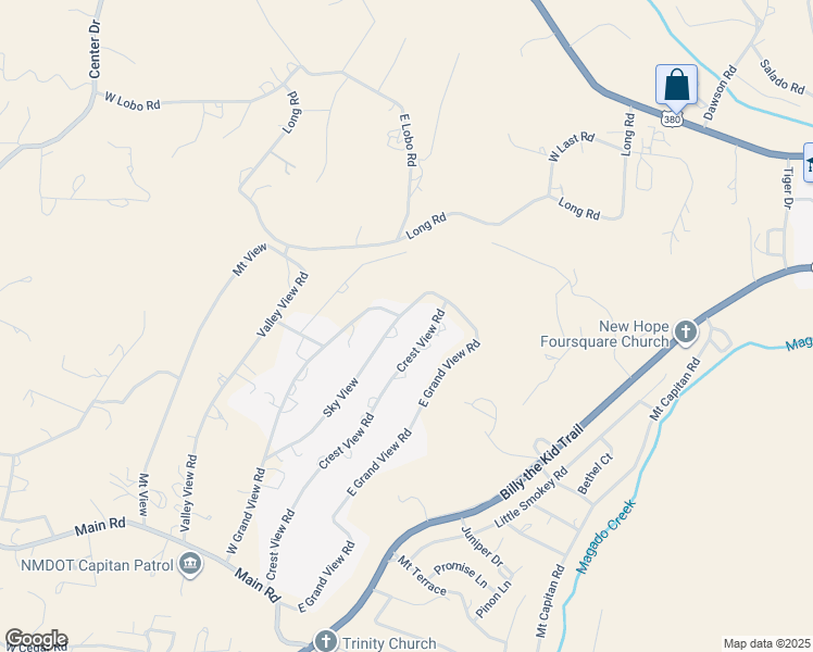 map of restaurants, bars, coffee shops, grocery stores, and more near Sky View in Capitan