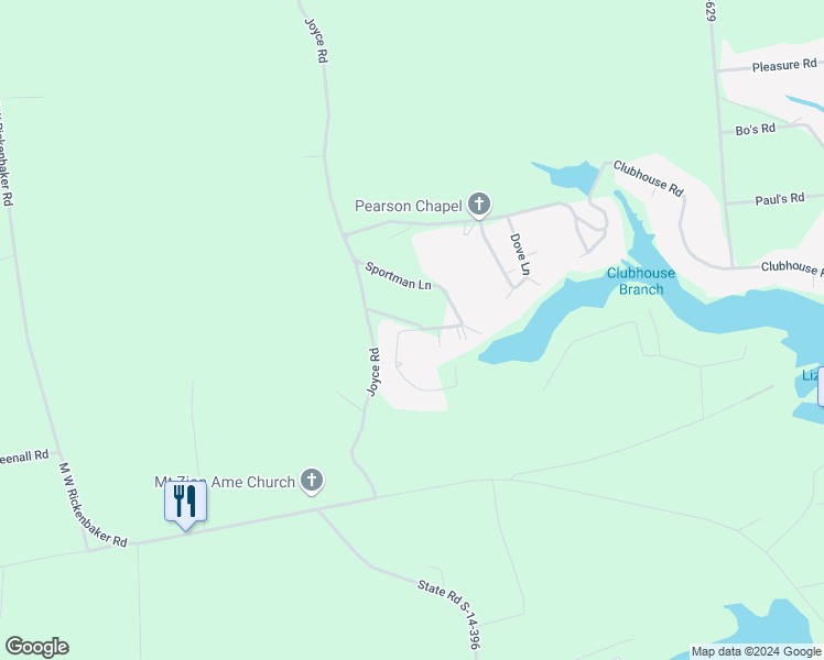 map of restaurants, bars, coffee shops, grocery stores, and more near Hudson Road in Summerton