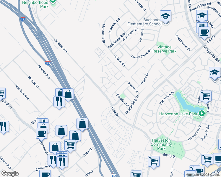 map of restaurants, bars, coffee shops, grocery stores, and more near 26445 Arboretum Way in Murrieta