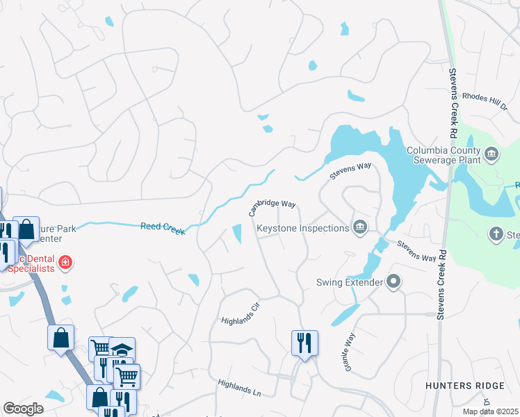 map of restaurants, bars, coffee shops, grocery stores, and more near 460 Cambridge Way in Martinez