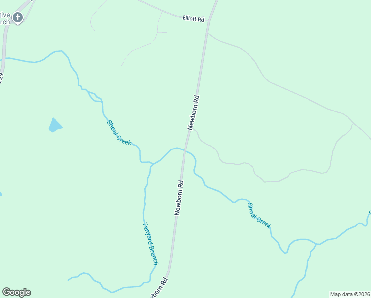 map of restaurants, bars, coffee shops, grocery stores, and more near Newborn Road in Newborn