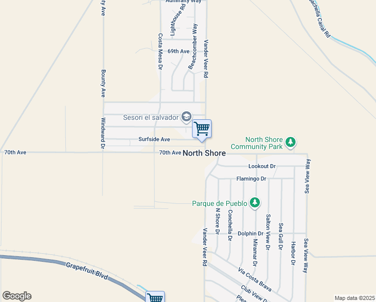 map of restaurants, bars, coffee shops, grocery stores, and more near Avenue 70 in Riverside County