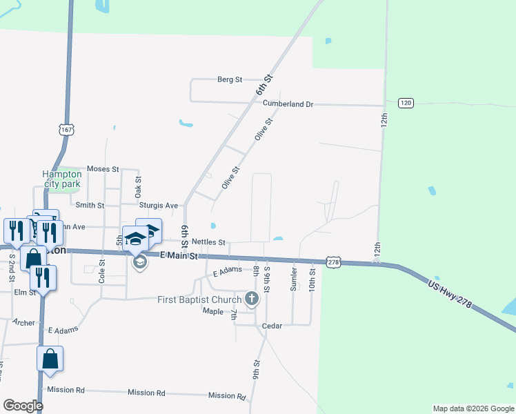 map of restaurants, bars, coffee shops, grocery stores, and more near 265 Pebbles Street in Hampton