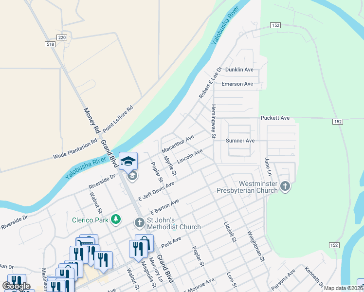 map of restaurants, bars, coffee shops, grocery stores, and more near 412 Macarthur Avenue in Greenwood