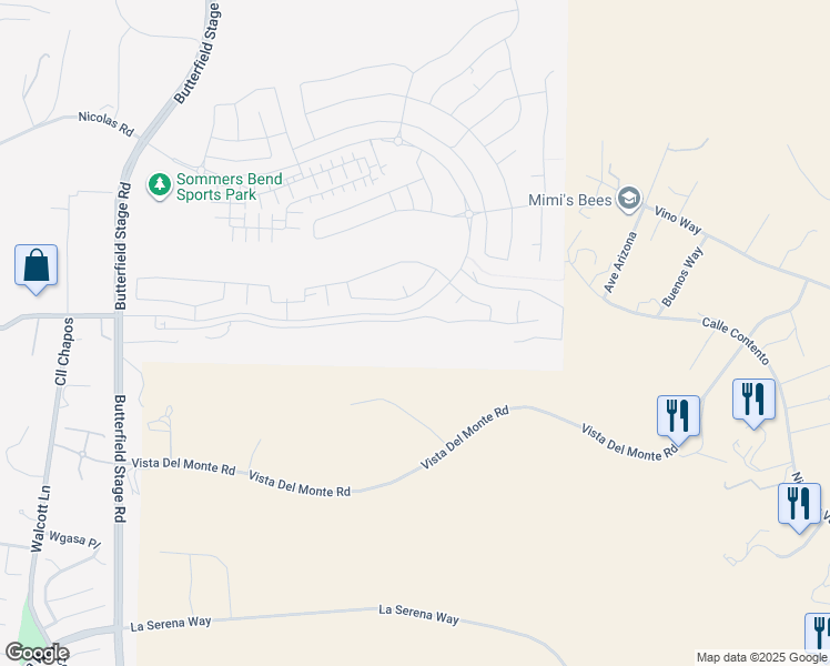 map of restaurants, bars, coffee shops, grocery stores, and more near 32291 Daybrook Terrace in Temecula
