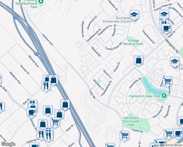 map of restaurants, bars, coffee shops, grocery stores, and more near 26451 Arboretum Way in Murrieta