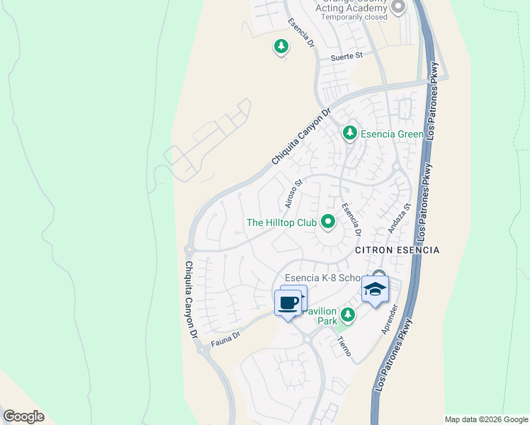 map of restaurants, bars, coffee shops, grocery stores, and more near 20 Lustre Street in Mission Viejo
