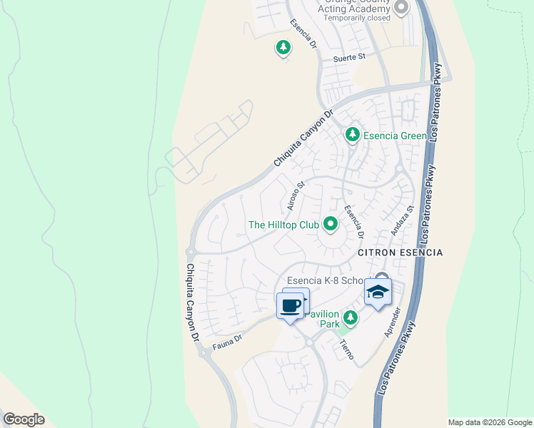 map of restaurants, bars, coffee shops, grocery stores, and more near 20 Lustre Street in Mission Viejo
