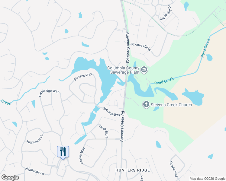 map of restaurants, bars, coffee shops, grocery stores, and more near 3532 Gleneagles Drive in Augusta