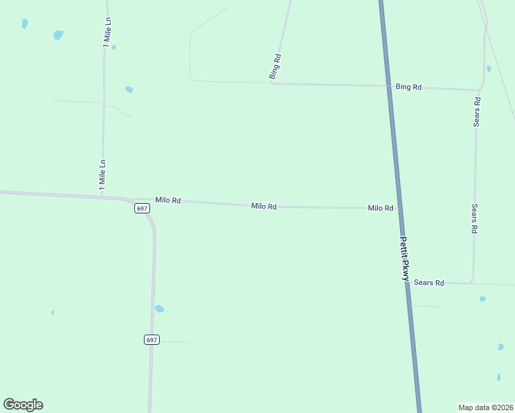 map of restaurants, bars, coffee shops, grocery stores, and more near Milo Road in Whitewright