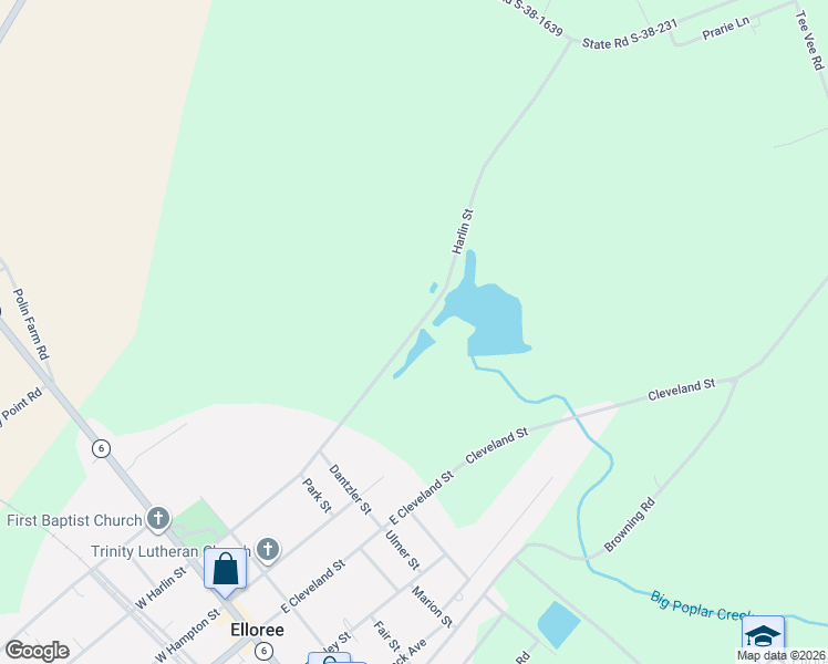 map of restaurants, bars, coffee shops, grocery stores, and more near 295 Harlin Street in Elloree