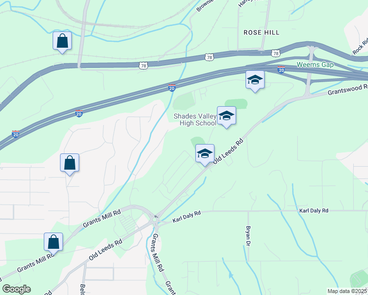 map of restaurants, bars, coffee shops, grocery stores, and more near in Mountain Brook
