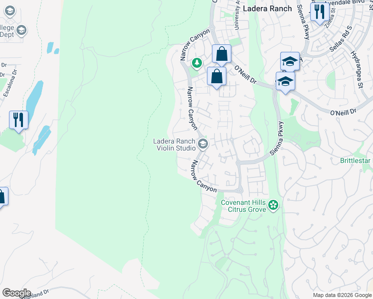 map of restaurants, bars, coffee shops, grocery stores, and more near 8 Sea Grape Road in Ladera Ranch