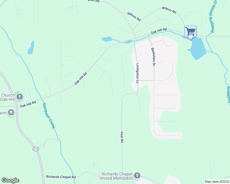 map of restaurants, bars, coffee shops, grocery stores, and more near 165 Tara Way in Covington
