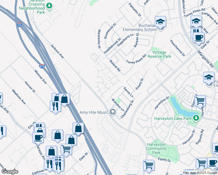 map of restaurants, bars, coffee shops, grocery stores, and more near 26469 Arboretum Way in Murrieta