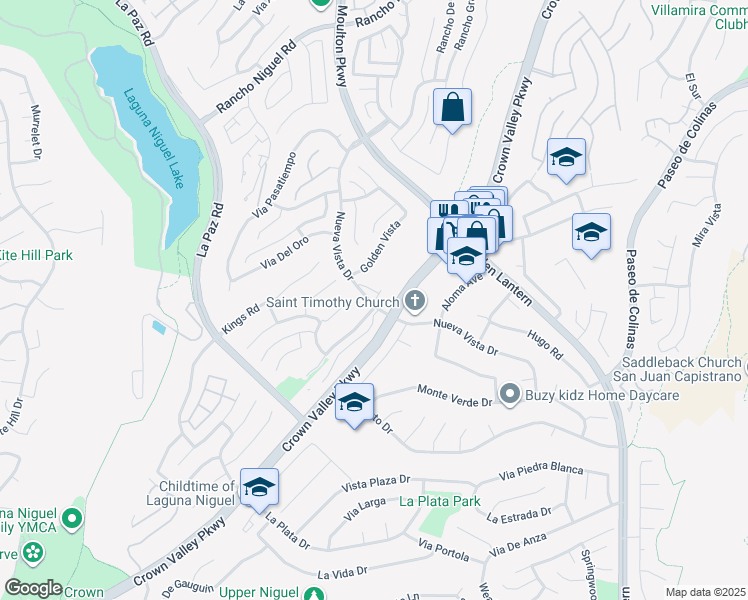 map of restaurants, bars, coffee shops, grocery stores, and more near 24877 Nueva Vista Drive in Laguna Niguel