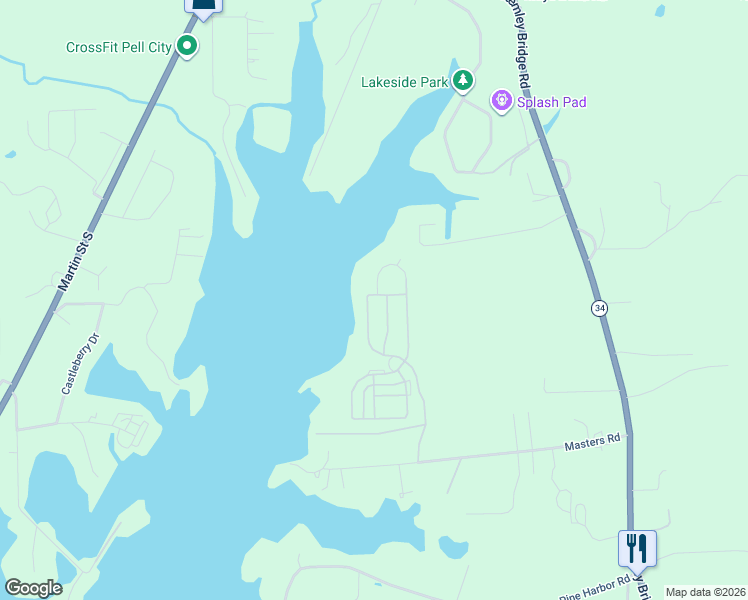 map of restaurants, bars, coffee shops, grocery stores, and more near 5948 Horizons Parkway in Pell City