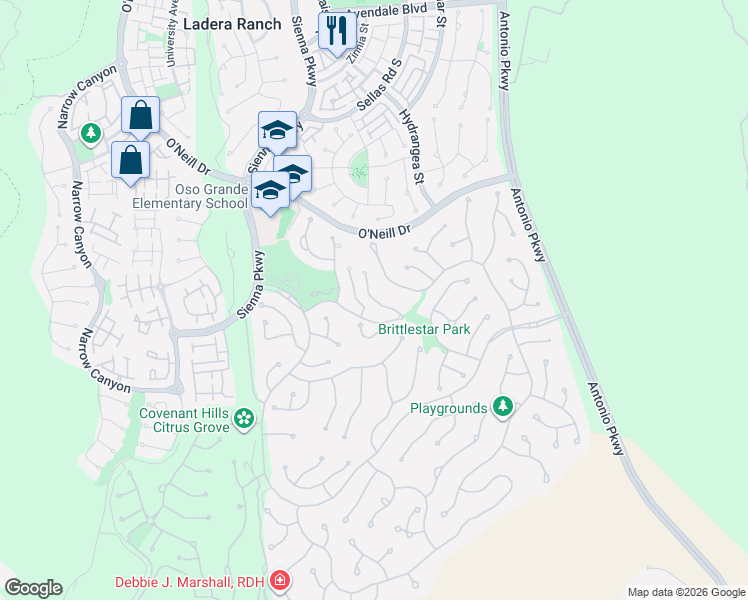 map of restaurants, bars, coffee shops, grocery stores, and more near 21 Bell Pasture Road in Mission Viejo