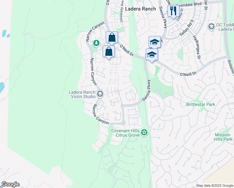 map of restaurants, bars, coffee shops, grocery stores, and more near 51 Ethereal in Mission Viejo