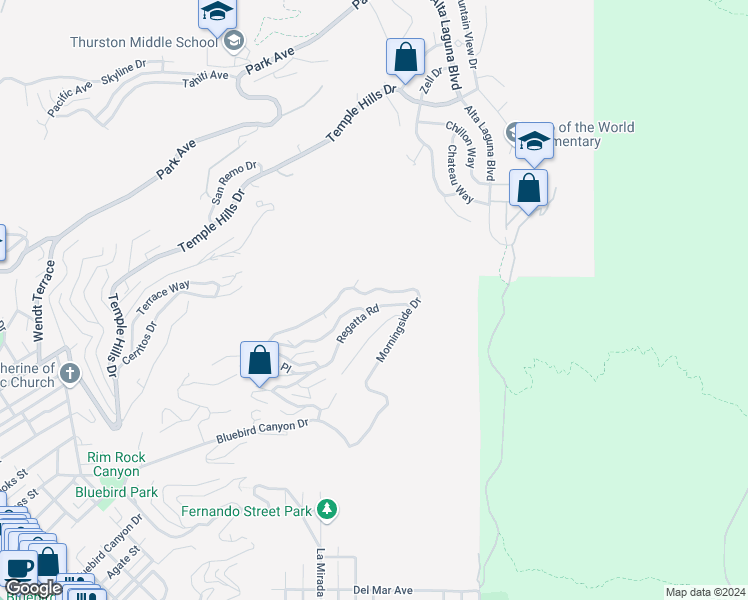 map of restaurants, bars, coffee shops, grocery stores, and more near 1372 Morningside Drive in Laguna Beach
