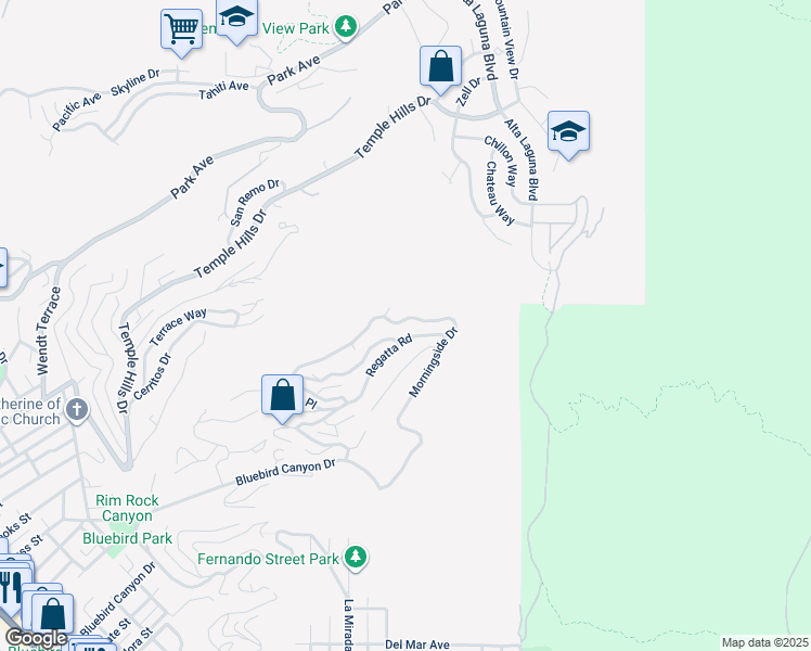map of restaurants, bars, coffee shops, grocery stores, and more near 1372 Morningside Drive in Laguna Beach
