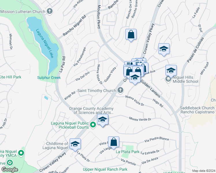 map of restaurants, bars, coffee shops, grocery stores, and more near 24847 Nueva Vista Drive in Laguna Niguel