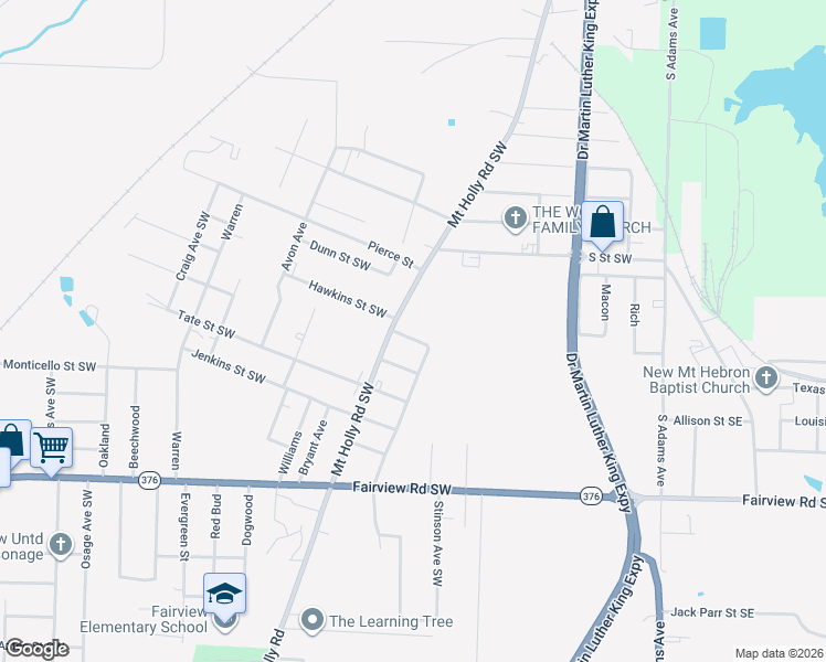 map of restaurants, bars, coffee shops, grocery stores, and more near 424 Sales Street Southwest in Camden
