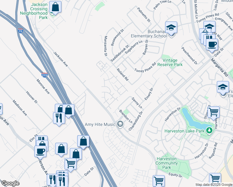 map of restaurants, bars, coffee shops, grocery stores, and more near 26514 Arboretum Way in Murrieta
