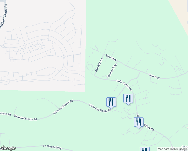 map of restaurants, bars, coffee shops, grocery stores, and more near 39399 Calle Contento in Temecula