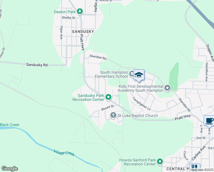 map of restaurants, bars, coffee shops, grocery stores, and more near 37 Fairfax Avenue in Birmingham