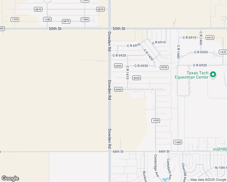 map of restaurants, bars, coffee shops, grocery stores, and more near 8601 County Road 6940 in Lubbock