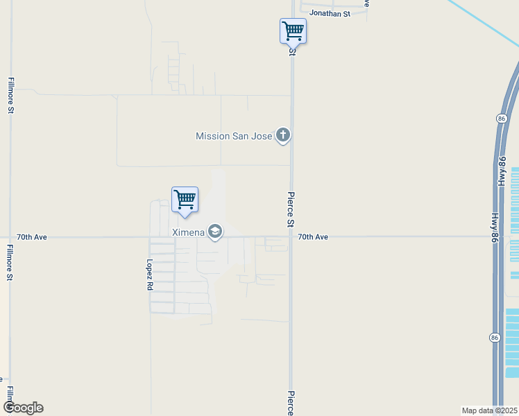 map of restaurants, bars, coffee shops, grocery stores, and more near Pierce Street in Thermal