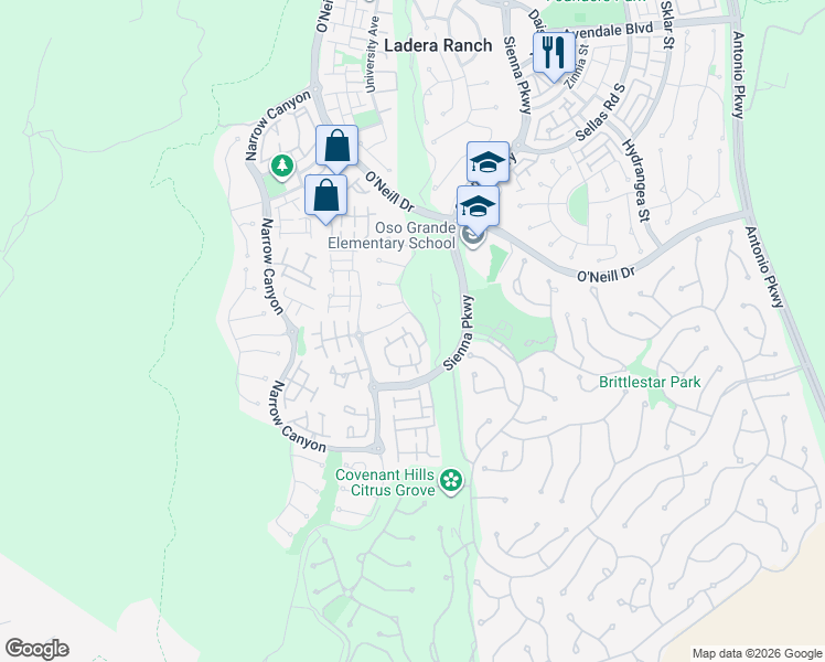 map of restaurants, bars, coffee shops, grocery stores, and more near 11 Bedstraw Loop in Mission Viejo