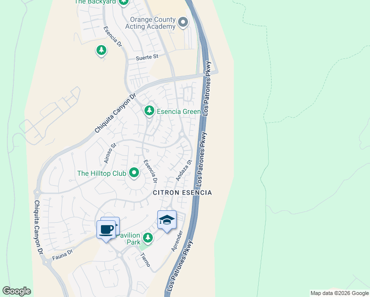 map of restaurants, bars, coffee shops, grocery stores, and more near 30 Majeza Court in Mission Viejo
