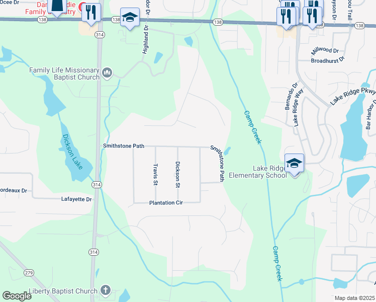 map of restaurants, bars, coffee shops, grocery stores, and more near 229 Smithstone Path in Fayetteville