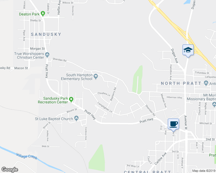 map of restaurants, bars, coffee shops, grocery stores, and more near 213 Leewood Circle in Birmingham