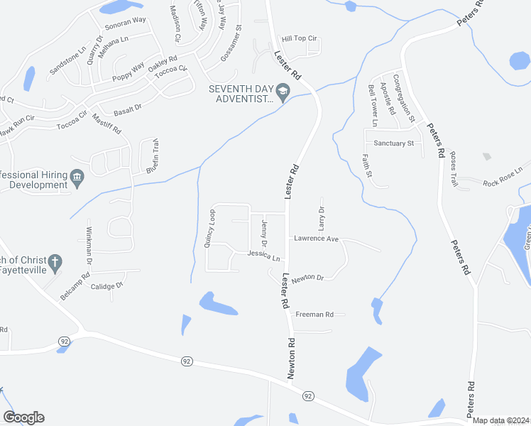 map of restaurants, bars, coffee shops, grocery stores, and more near 2107 Blair Trce in Fairburn