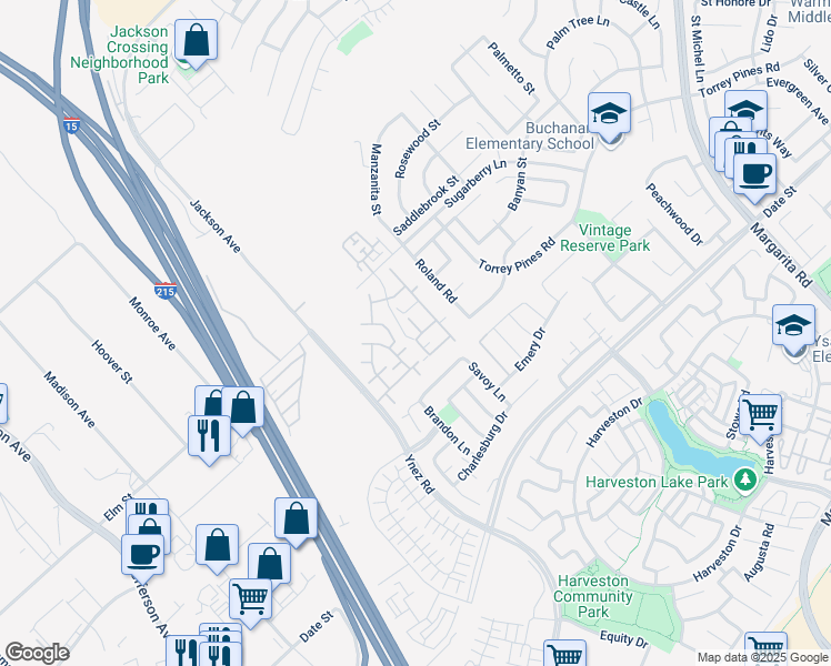 map of restaurants, bars, coffee shops, grocery stores, and more near 26408 Arboretum Way in Murrieta