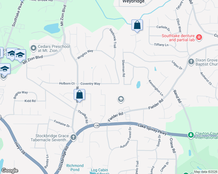 map of restaurants, bars, coffee shops, grocery stores, and more near 1935 Coventry Way in Jonesboro