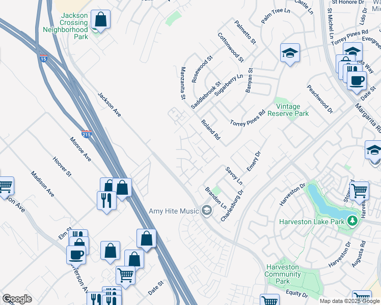 map of restaurants, bars, coffee shops, grocery stores, and more near 26408 Arboretum Way in Murrieta