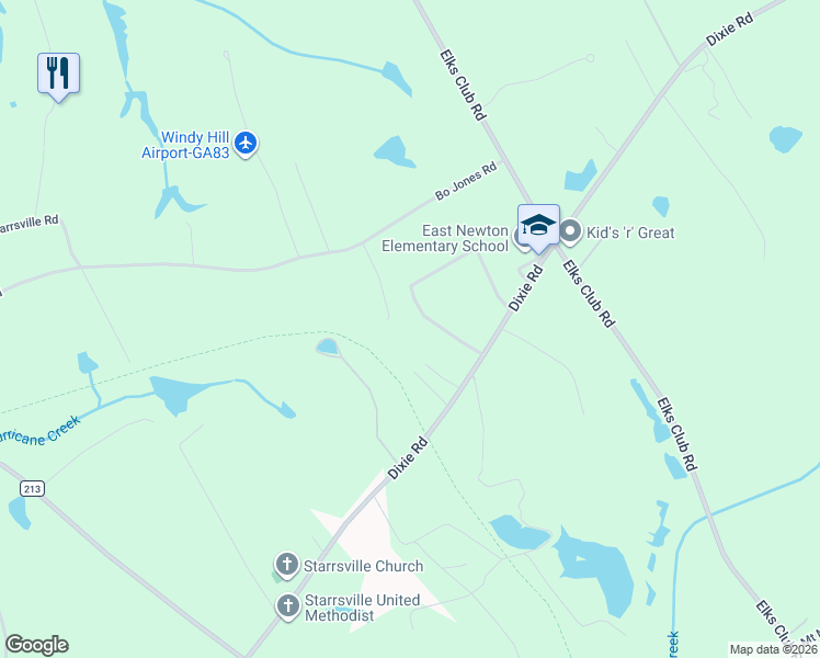 map of restaurants, bars, coffee shops, grocery stores, and more near 180 Graystone Drive in Covington