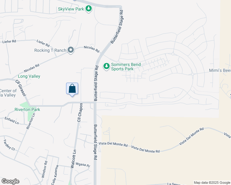 map of restaurants, bars, coffee shops, grocery stores, and more near 32067 Sedge Way in Temecula